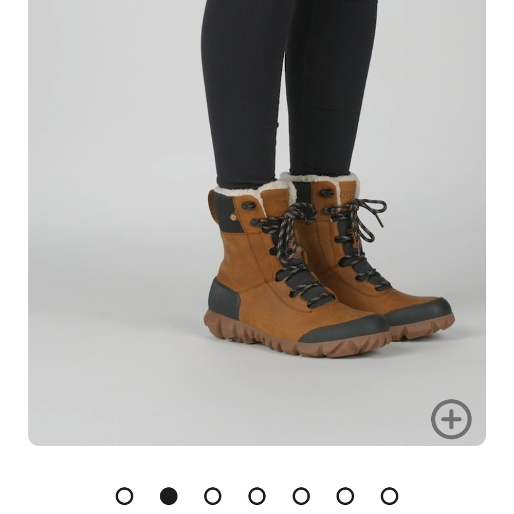 Bogs Arcata Urban Women's Brown Lace-Up Winter Boots with Black Accents NWT